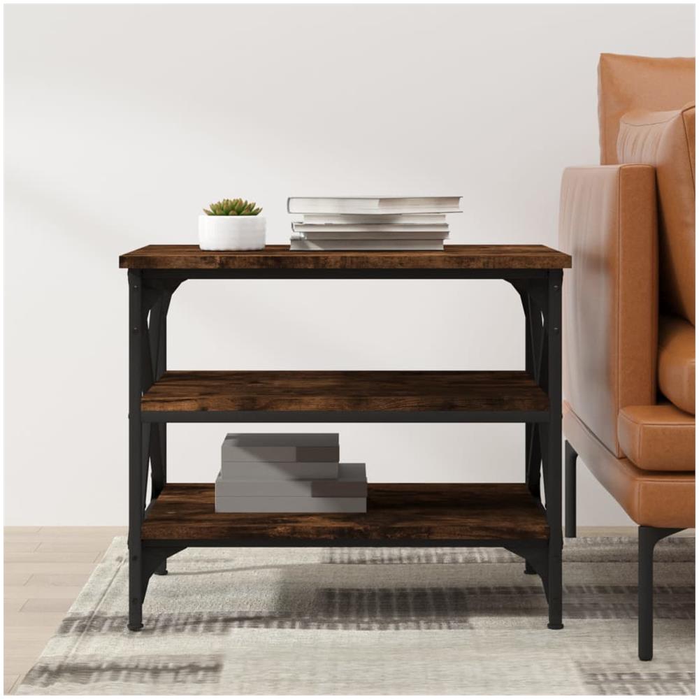 Tavolino Da Salotto Rovere Fumo 55x38x45 Cm Legno Multistrato - Foto 3