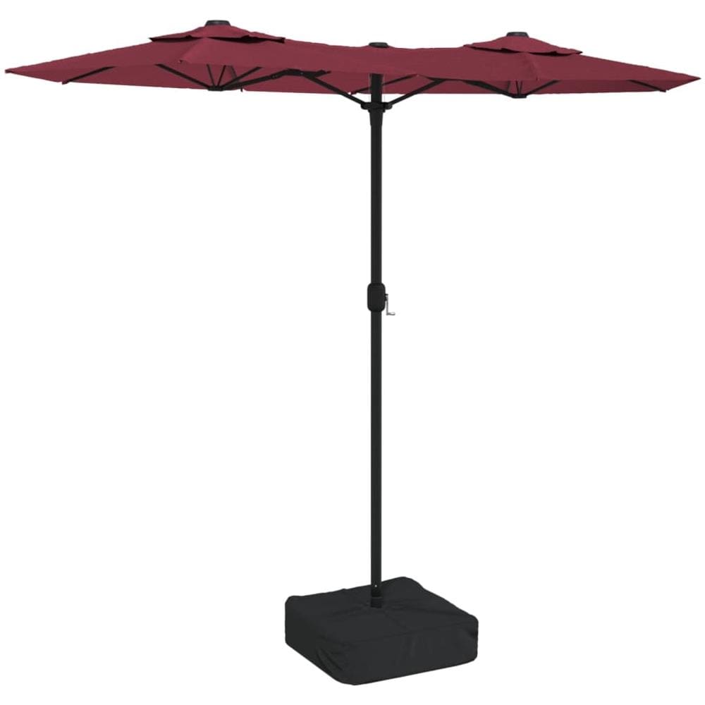Ombrellone A Doppia Testa Con Led Rosso Bordeaux 316x240 Cm - Foto 2
