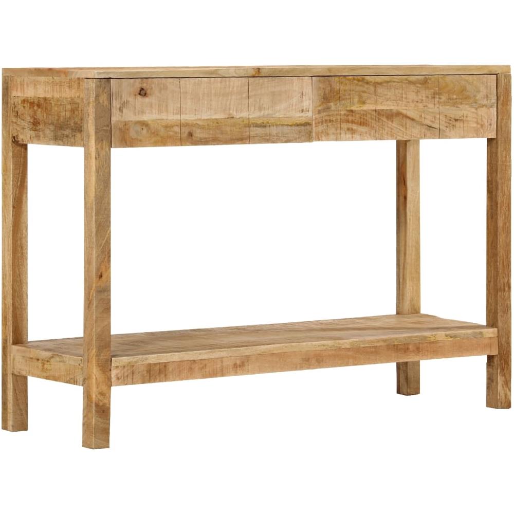 Tavolo Consolle Con 2 Cassetti 110x35x75cm Legno Massello Mango - Foto 1
