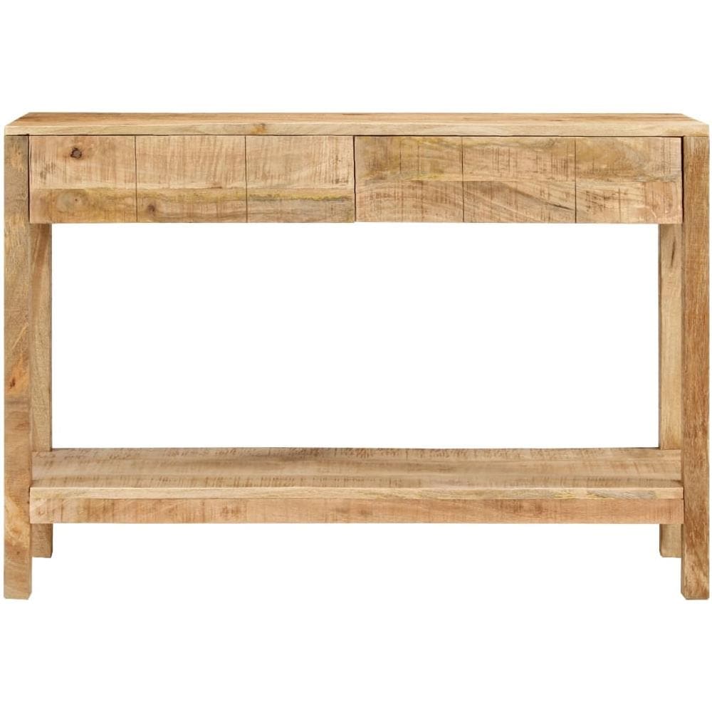 Tavolo Consolle Con 2 Cassetti 110x35x75cm Legno Massello Mango - Foto 2