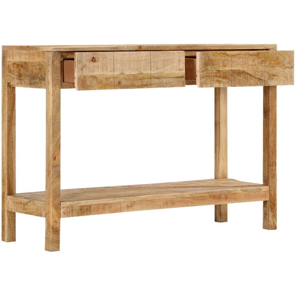 Tavolo Consolle Con 2 Cassetti 110x35x75cm Legno Massello Mango - Foto 3