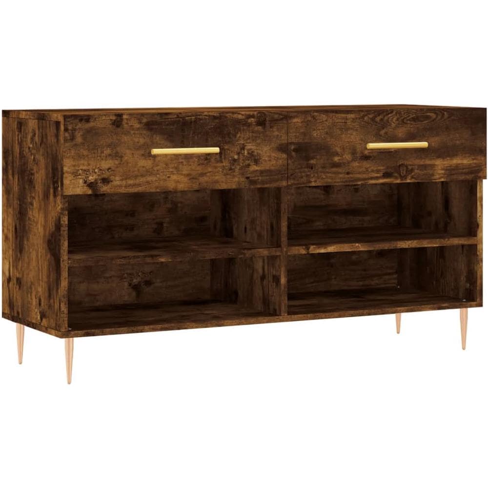 Panca Porta Scarpe Rovere Fumo 102x35x55 Cm Legno Multistrato - Foto 2