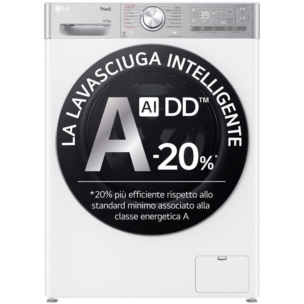 Lavasciuga D4R9513TPWC Capacita 7kg Colore Bianco Classe D Centrifuga 1400 giri, - Foto 18