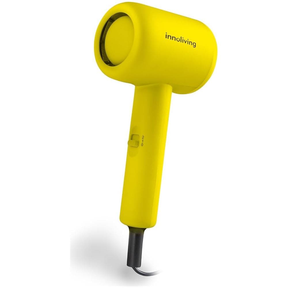 Asciugacapelli Mini INN-612, Compatto e Pieghevole, 1200W, Doppia Velocità, Design Portatile per Viaggi e Palestra, Disponibile in Vari Colori, Facile da Usare e Trasportare (Giallo) - Foto 1