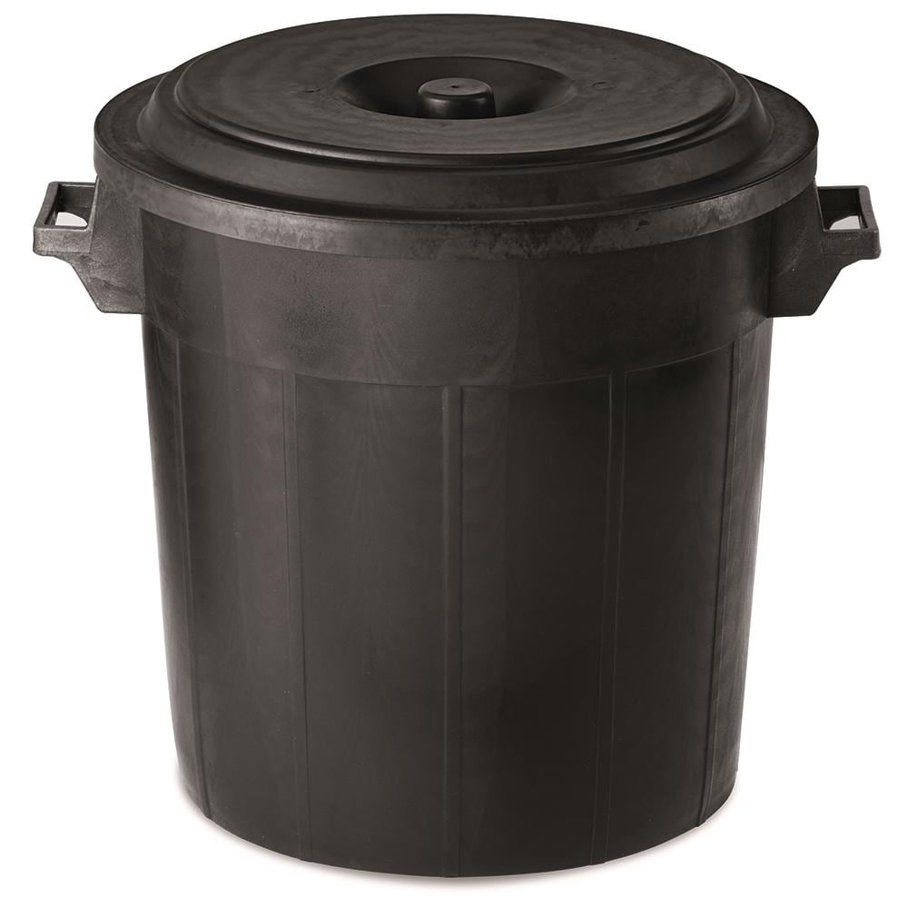 Bidone Porta Immondizie Con Coperchio Nero 70 Litri -2507 - Foto 1