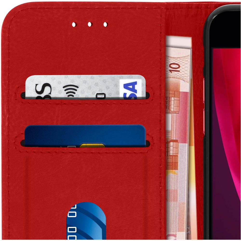 Custodia Iphone 7 / 8 Sportellino Portacarte Funzione Stand Rosso - Foto 10