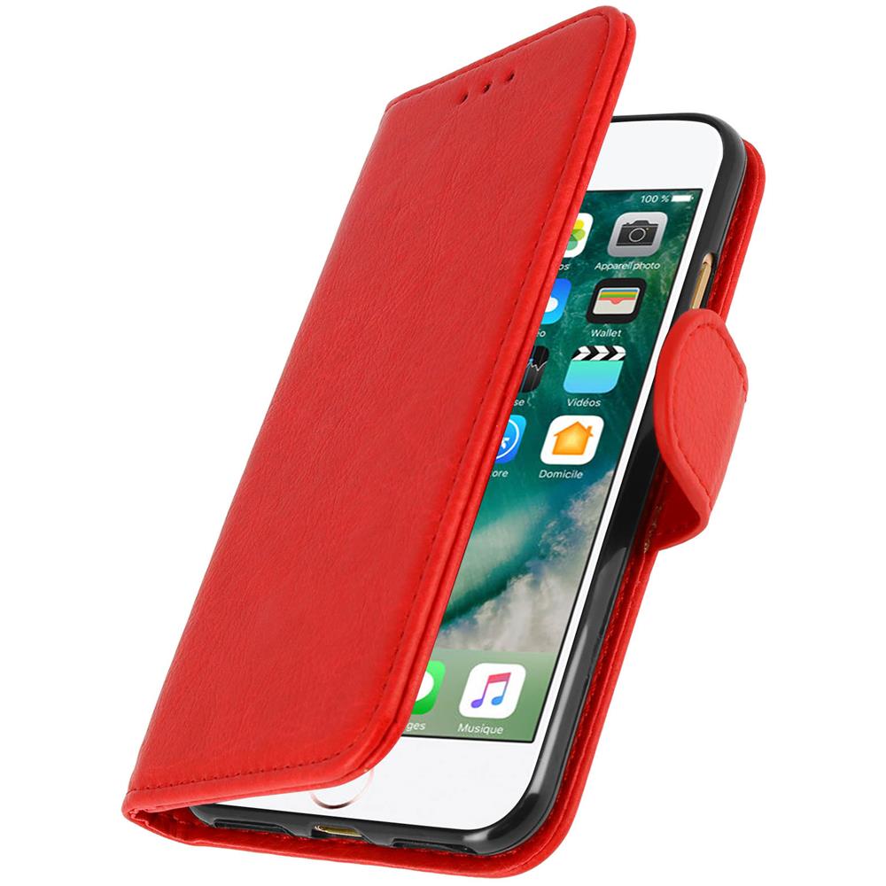 Custodia Iphone 7 / 8 Sportellino Portacarte Funzione Stand Rosso - Foto 2