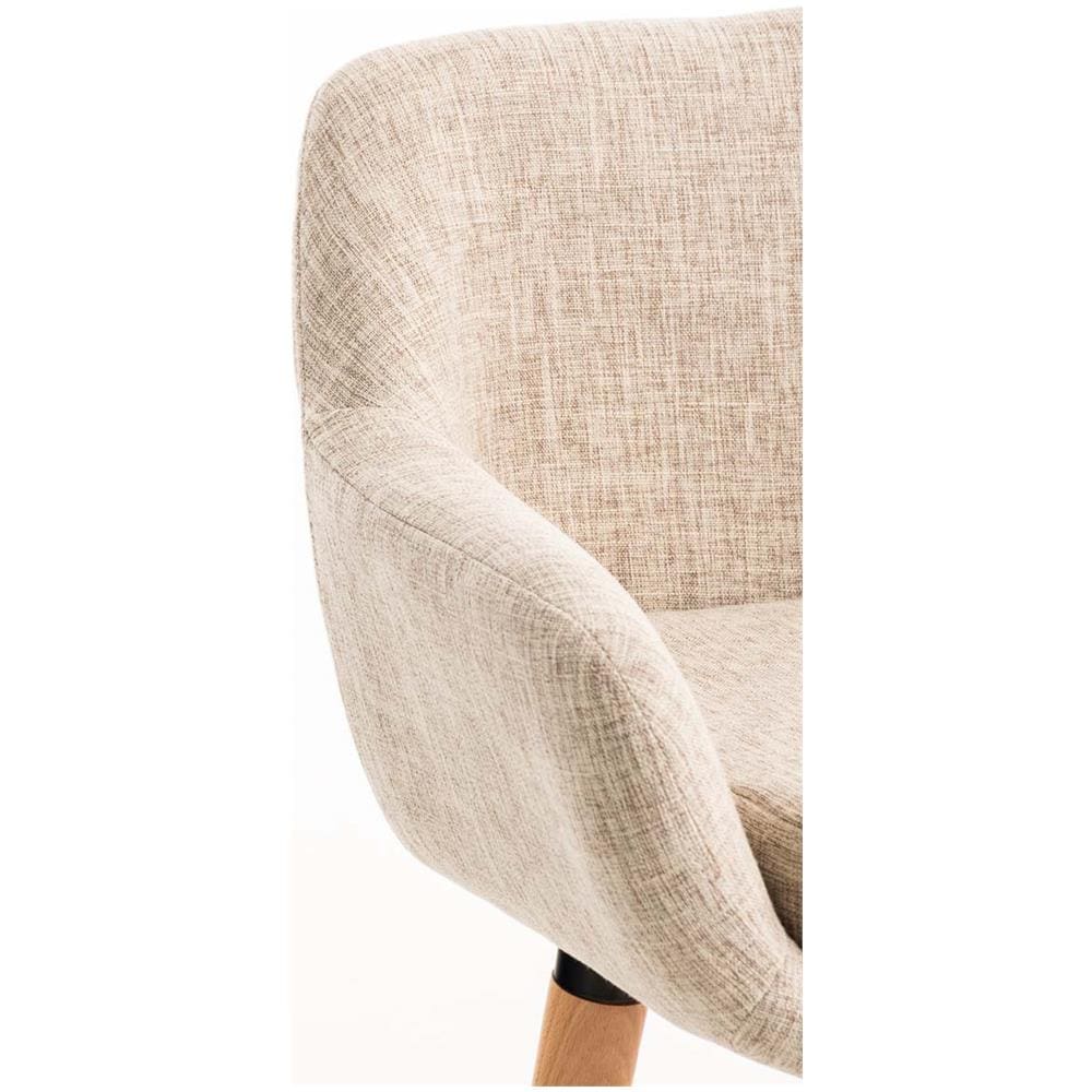 Sgabello Bar Grant Tessuto Sfoderabile I Sedia Alta Cucina Telaio in Legno di Faggio I Sgabello Bancone con Schienale E Poggiapiedi Crema - Foto 5