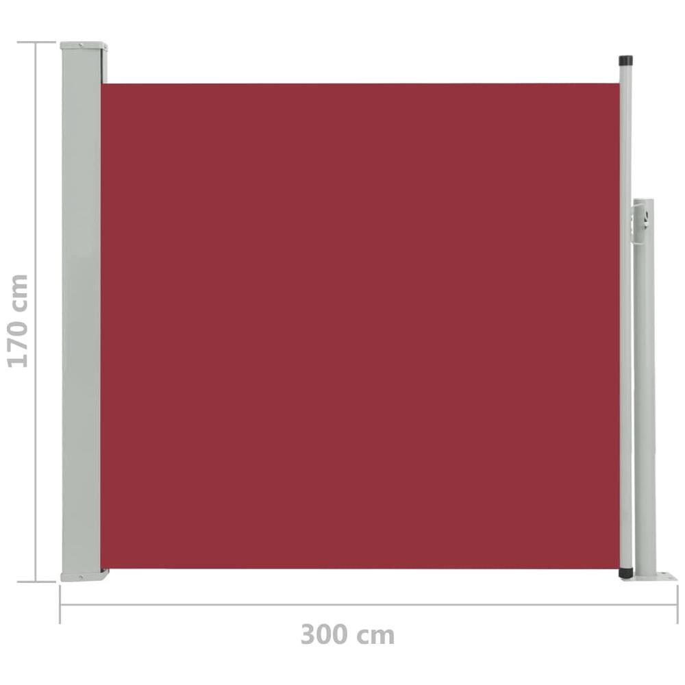 Tenda Laterale Retrattile Per Patio 170x300 Cm Rosso - Foto 14