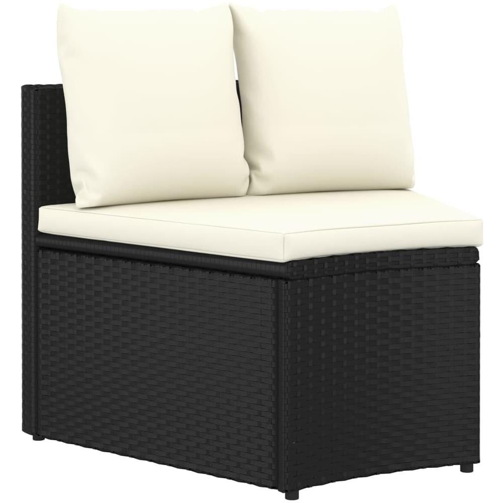 Set Divani da Giardino 8 pz con Cuscini in Polyrattan Nero - Foto 3