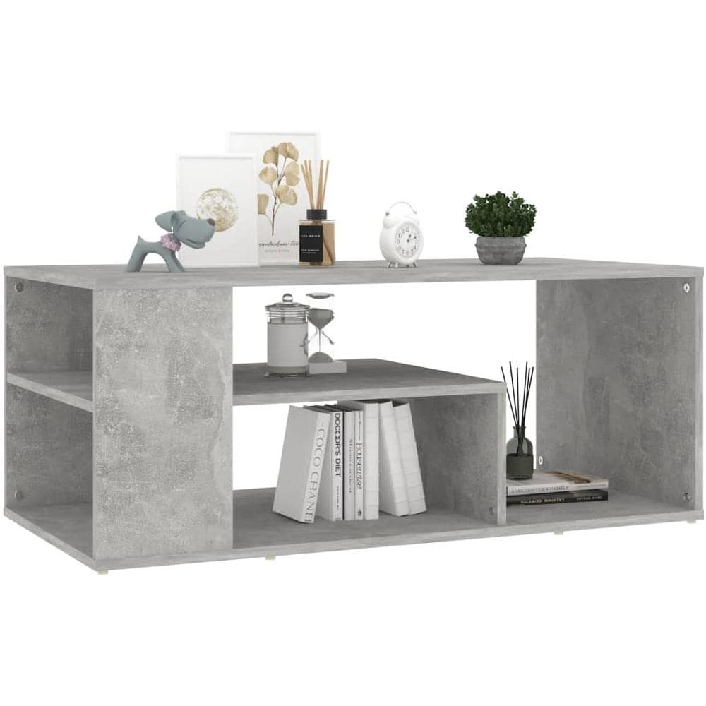 Tavolino Salotto Grigio Cemento 100x50x40 cm Legno Multistrato - Foto 3