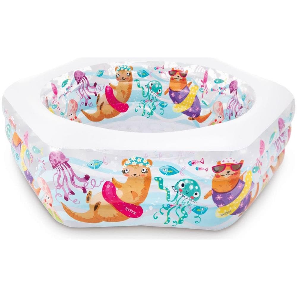 56493NP - Piscina Gonfiabile Oceano Esagonale Multicolore 191x178x61 cm - Foto 1