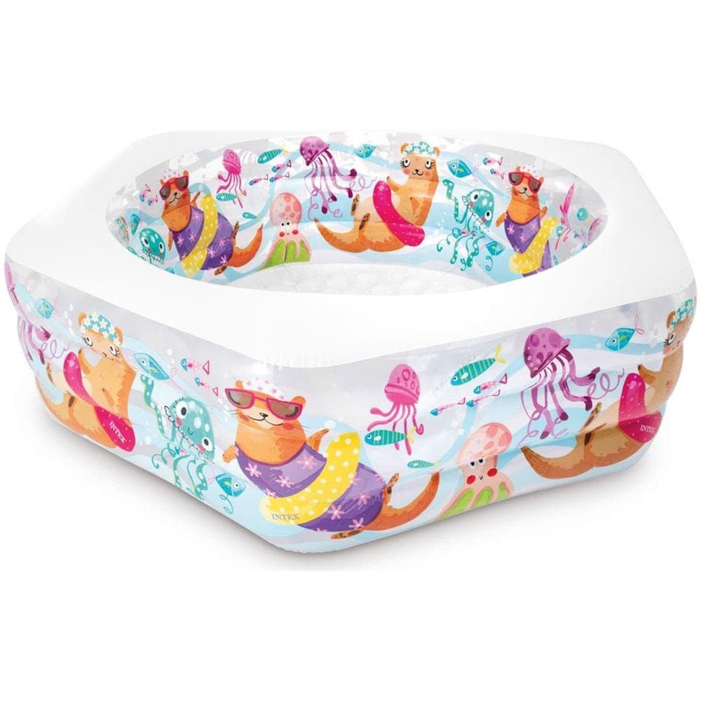 56493NP - Piscina Gonfiabile Oceano Esagonale Multicolore 191x178x61 cm - Foto 2