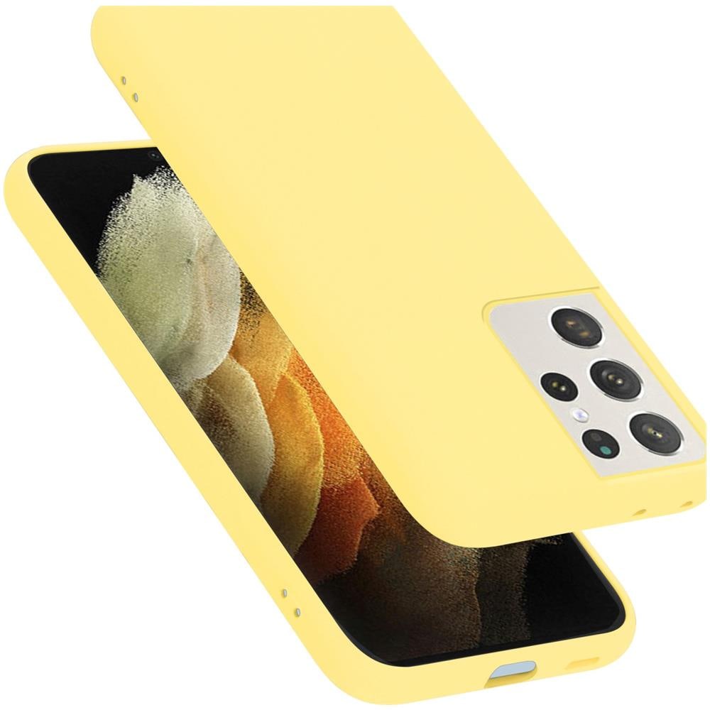 Custodia Compatibile Con Samsung Galaxy S22 Ultra In Liquid Giallo - Coperchio Protettivo In Silicone Tpu Flessibile - Foto 1