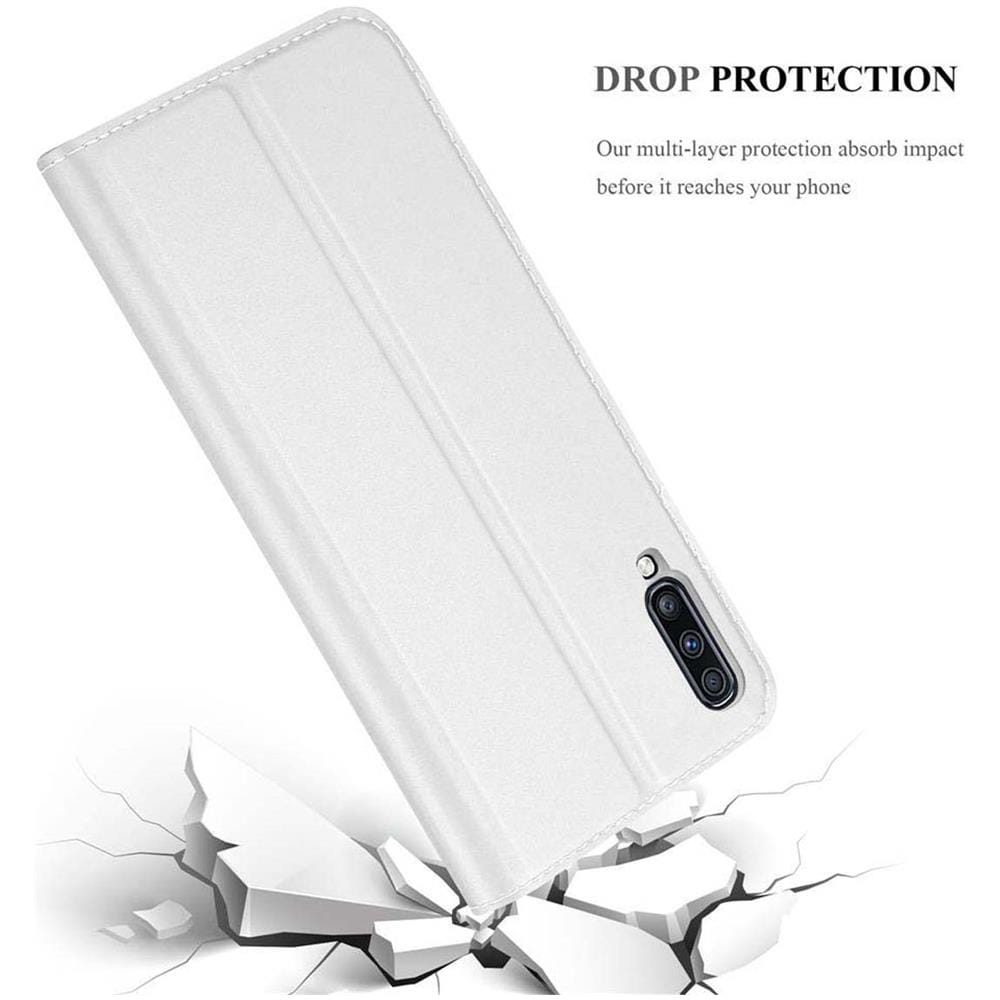 Custodia Compatibile Con Samsung Galaxy A70 In Classy Argento - Coperchio Protettiva Con Chiusura Magnetica, Funzione Stand E Tasca Per Le Carte - Foto 8