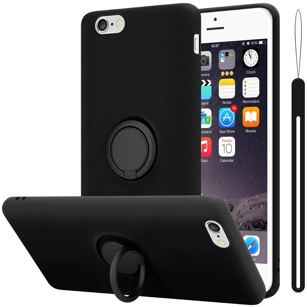 Cadorabo Custodia Compatibile Con Apple Iphone 6 Plus / 6s Plus In Liquid Nero - Coperchio Protettivo In Silicone Tpu Flessibile Con Anello - Foto 1