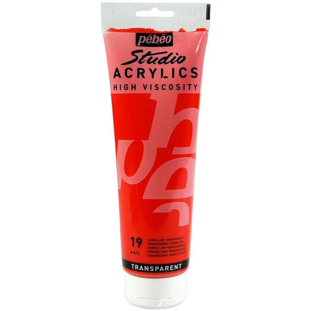 Pittura Acrilica Trasparente - Rosso Vermiglio - 250 Ml - Foto 1