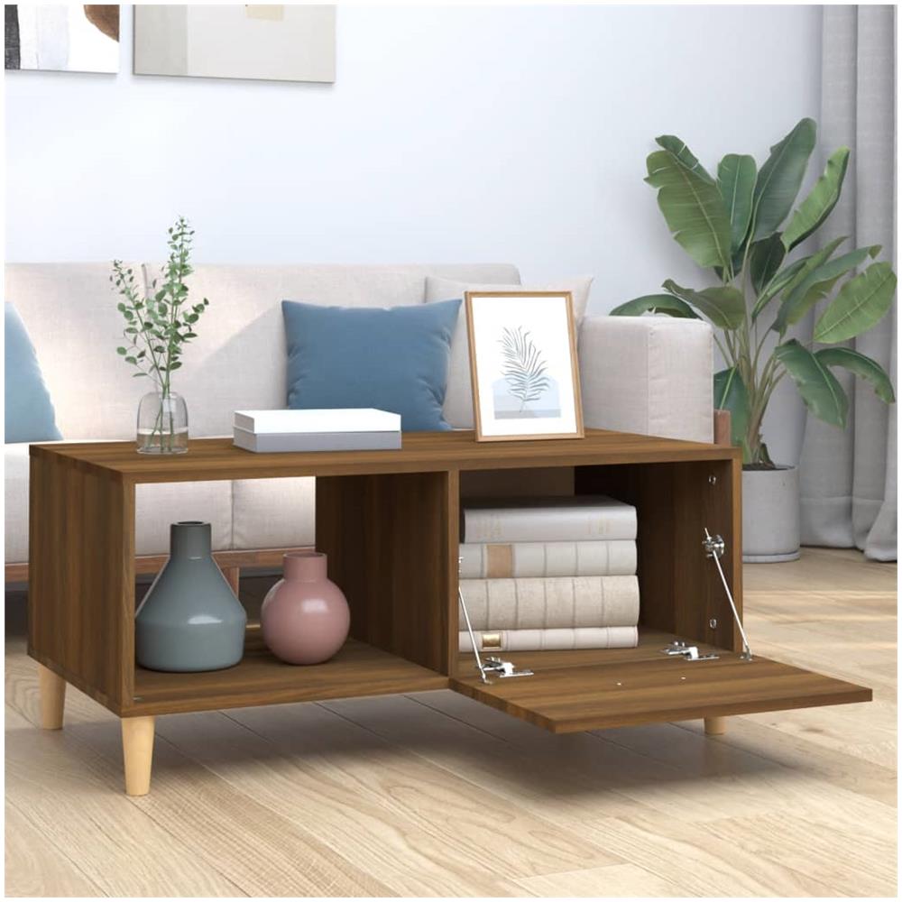Tavolino Salotto Rovere Marrone 89,5x50x40 Cm Legno Multistrato - Foto 3