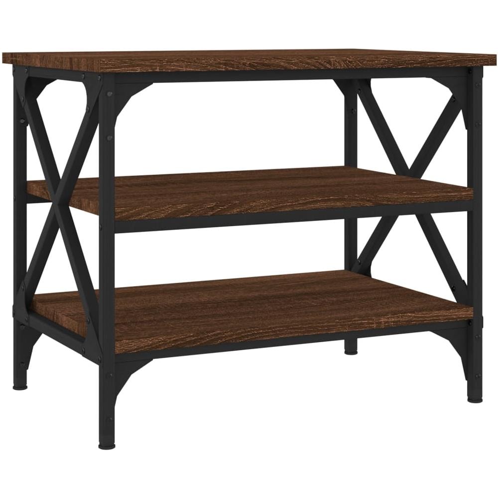 Tavolino Rovere Marrone 55x38x45 Cm In Legno Multistrato - Foto 2