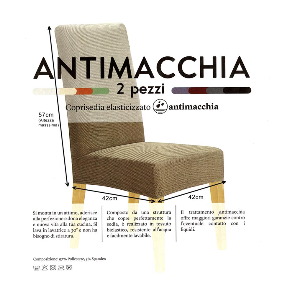 Coppia Coprisedia Con Schienale Antimacchia In Tinta Unita Modello Easy Bianco - Foto 2
