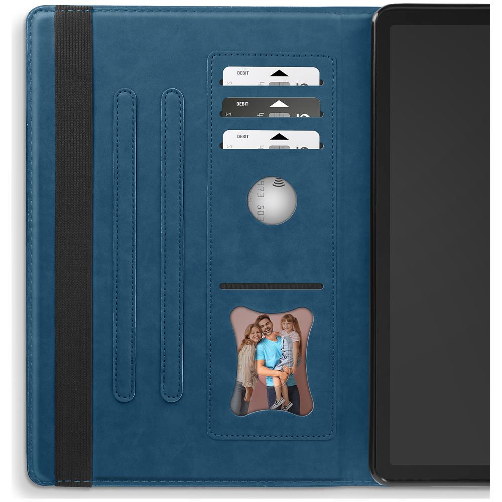 Custodia Per Samsung Tab A9 Plus Portafoglio Multi-scomparto Supporto Video Blu - Foto 2