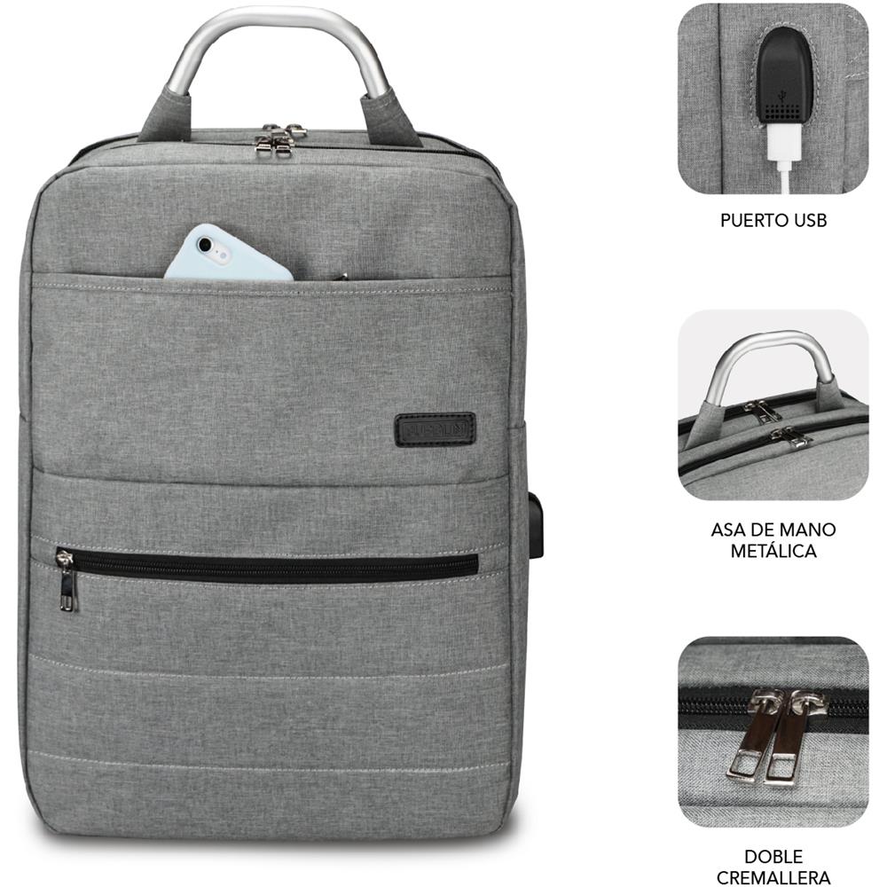 MOCHILA ELITE AIR PADDING 15.6'' GREY zaino Zaino casual Grigio Poliestere - Foto 2