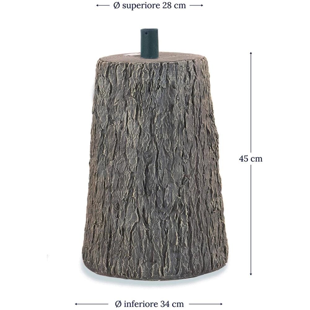 Base Tronco Nature effetto Legno Real Touch - Base Rialzata, Ceppo fino a 270 cm - Supporto Decorativo, Vaso Design ultra Realistico, 45 cm - Foto 1