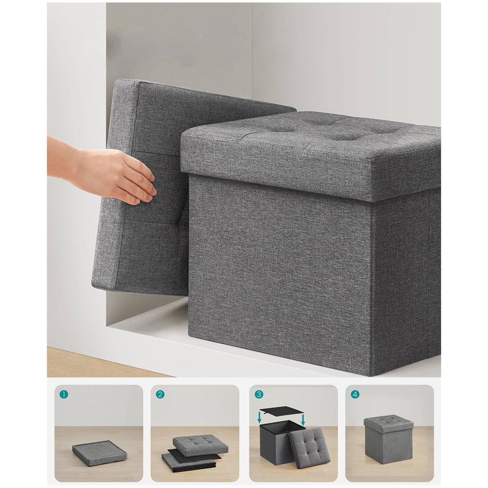 PUFA - LSF028G01 Pouf organizer in MDF grigio scuro - Foto 6