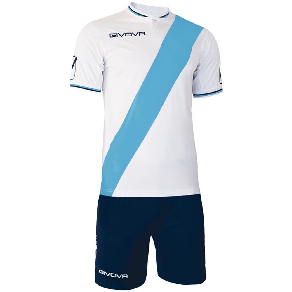 Kit Plate Mc Givova Bianco / celeste Corsa Sport Uomo Staff Running Jogging Allenamento Relax Calcio Calcetto Torneo Scuola Sport - Taglia M - Foto 1