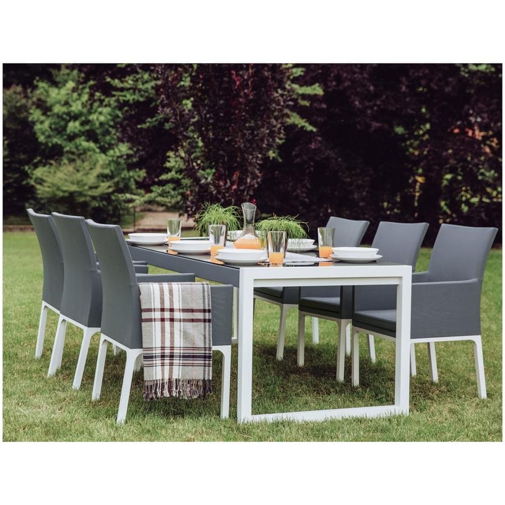 Set Di Tavolo E 6 Sedie Da Giardino In Alluminio Grigio Bacoli - Foto 2