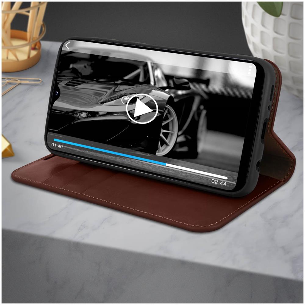 Custodia Samsung Galaxy A20epelle Portafoglio Funzione Stand - Marrone - Foto 5