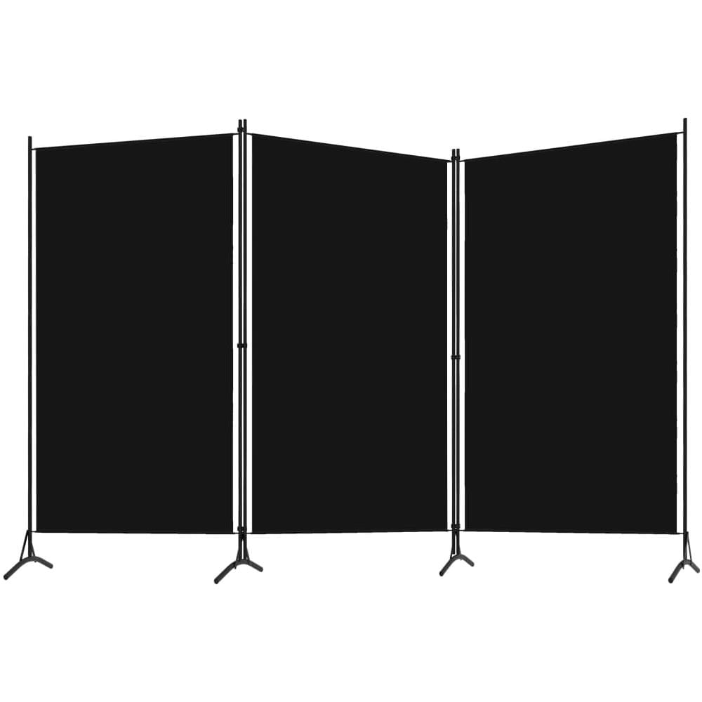Paravento A 3 Pannelli Nero 260x180 Cm - Foto 2