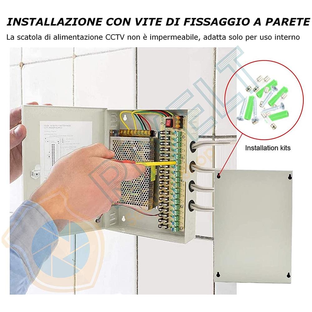 Box Alimentazione 18 Uscite Canali Stabilizzato Per Telecamere Videosorveglianza Cctv Dc 12v 30a 18 Ch 360 W - Foto 2