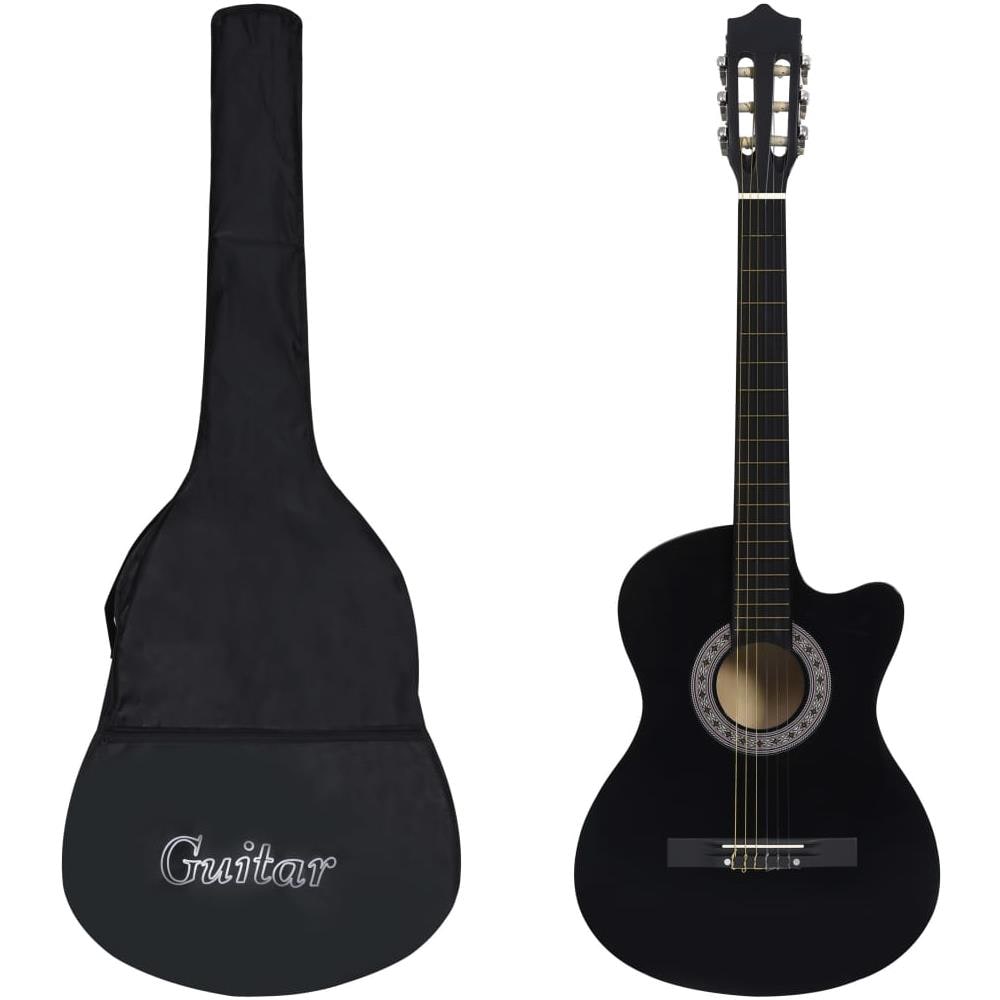 Set Chitarra Classica Western 12 pz con 6 Corde Nera 38"" - Foto 1