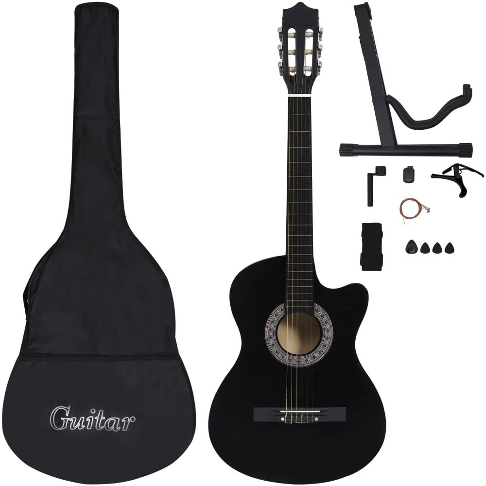 Set Chitarra Classica Western 12 pz con 6 Corde Nera 38"" - Foto 2