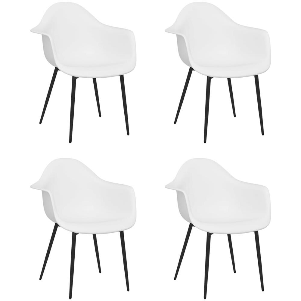 Sedie Da Pranzo 4 Pz Bianche In Pp - Foto 2