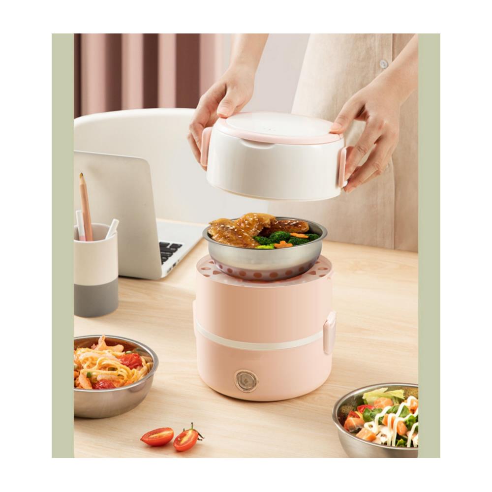 INLAW 220 V 3 Strati Electric Riscaldamento Pentola Mini Poccia Di Riso Per Pranzo Elettrico Pesti Di Riscaldamento Con Acciaio Inossidabile Interno | Pocariere Di Riso IV10902