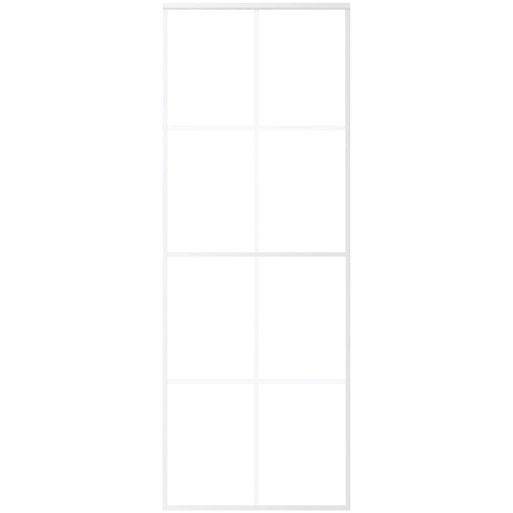 Porta Scorrevole in Vetro ESG e Alluminio 76x205 cm Bianca - Foto 5