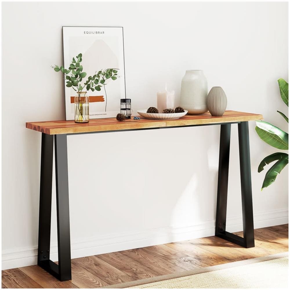 Tavolo Consolle Bordi Vivi 140x40x80 cm Legno Massello Acacia - Foto 1
