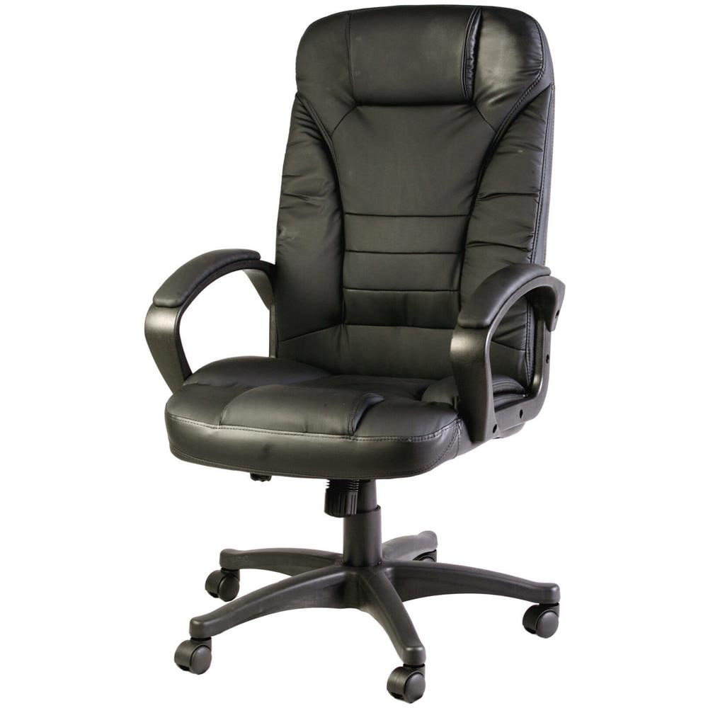 Sedia Con Ruote Luciana, Poltrona Presidenziale Con Braccioli, Sedia Ergonomica Da Ufficio, 70x65h103/114 Cm, Nero - Foto 1