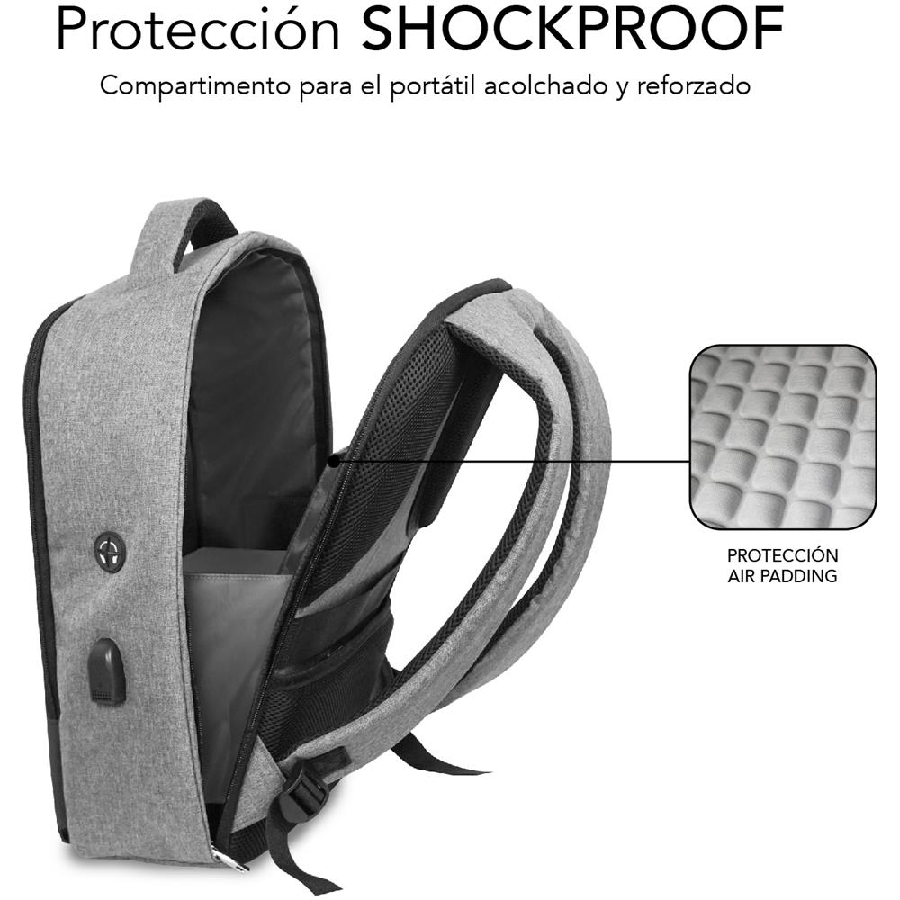 MOCHILA SECURE V2 AP ANTIROBO 16'' GRIS 40,6 cm (16") Zaino Nero, Grigio - Foto 5