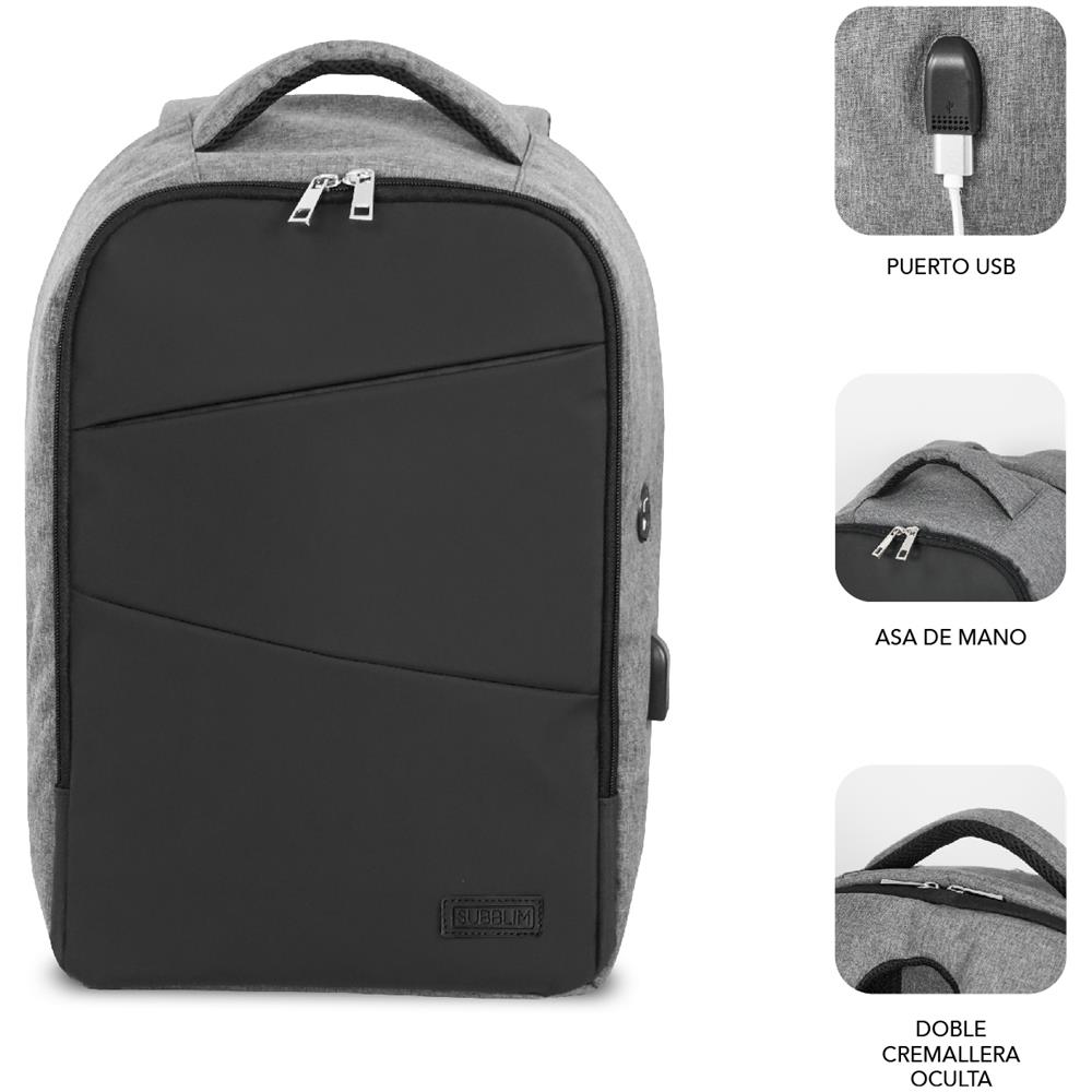 MOCHILA SECURE V2 AP ANTIROBO 16'' GRIS 40,6 cm (16") Zaino Nero, Grigio - Foto 2