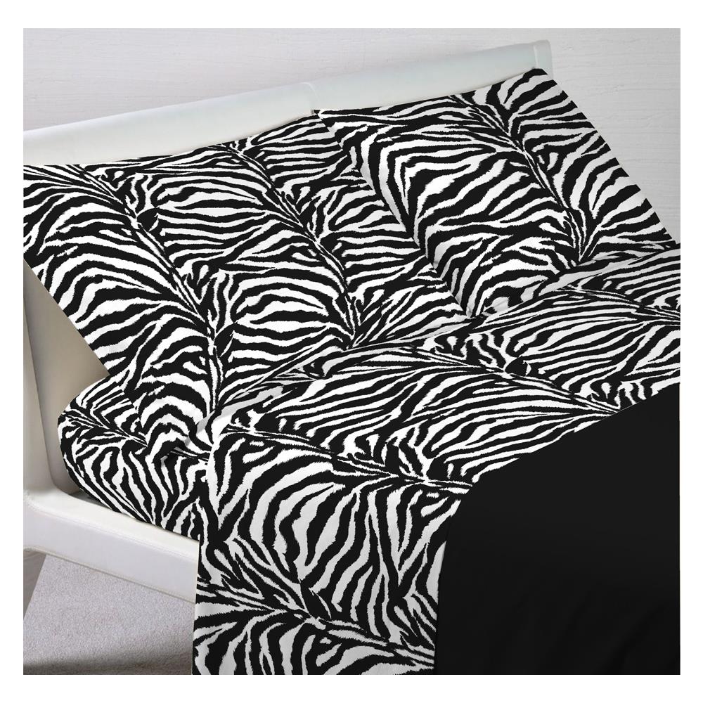 Completo Lenzuola Letto In 100% Cotone Disegno Animalier Zebrato Matrimoniale Zebrato - Foto 3
