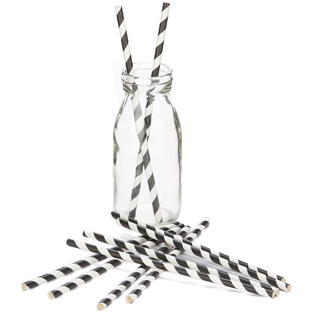 10 Cannucce A Strisce Nere Taglia Unica - Foto 2