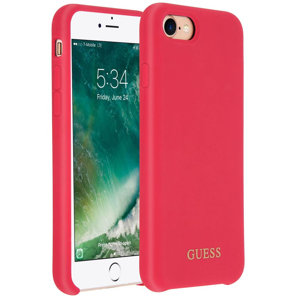 Cover Iphone 7 / 8 Silicone Soft-touch Guess Effetto Velluto - Rosso - Foto 2