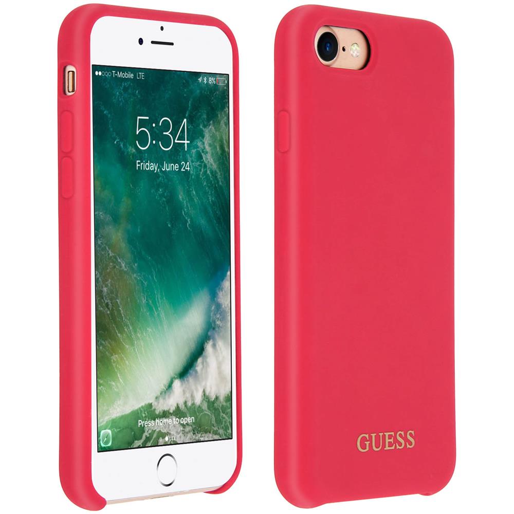 Cover Iphone 7 / 8 Silicone Soft-touch Guess Effetto Velluto - Rosso - Foto 1