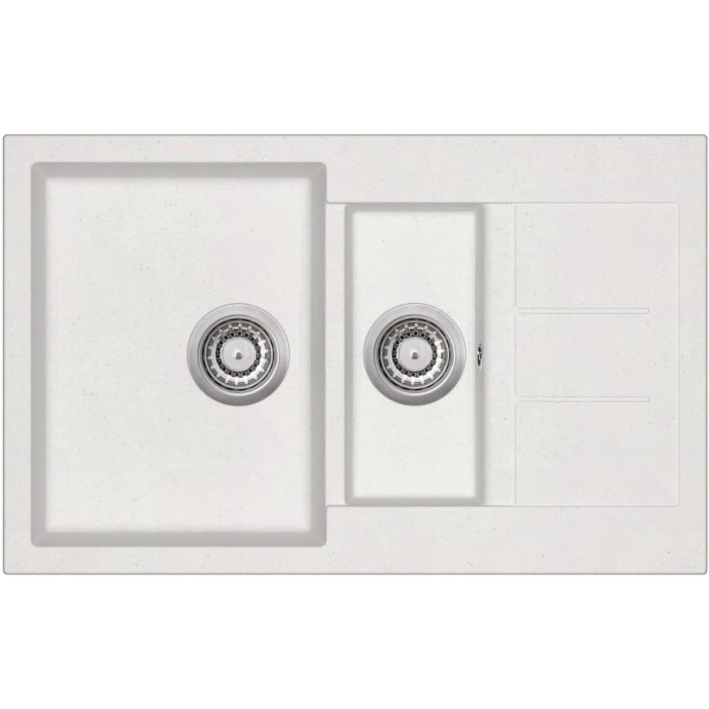 Lavello Da Cucina In Granito Vasca Doppia Bianco - Foto 1