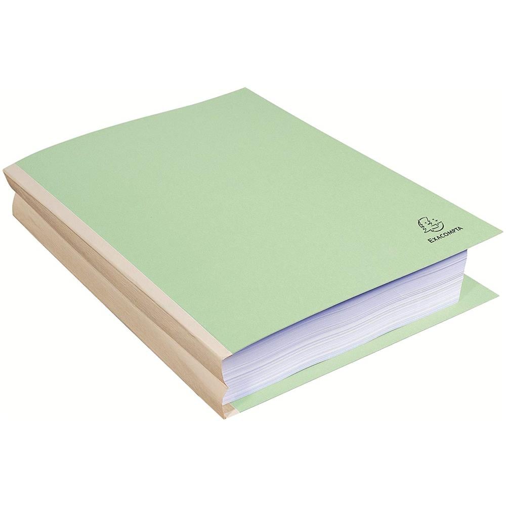 25 Carpette Porta Documenti Con Costa In Carta Tessile E Piega Concava Di 3 Cm, 320 G / mq, 24 X 32 Cm, Colore: Verde - Foto 2