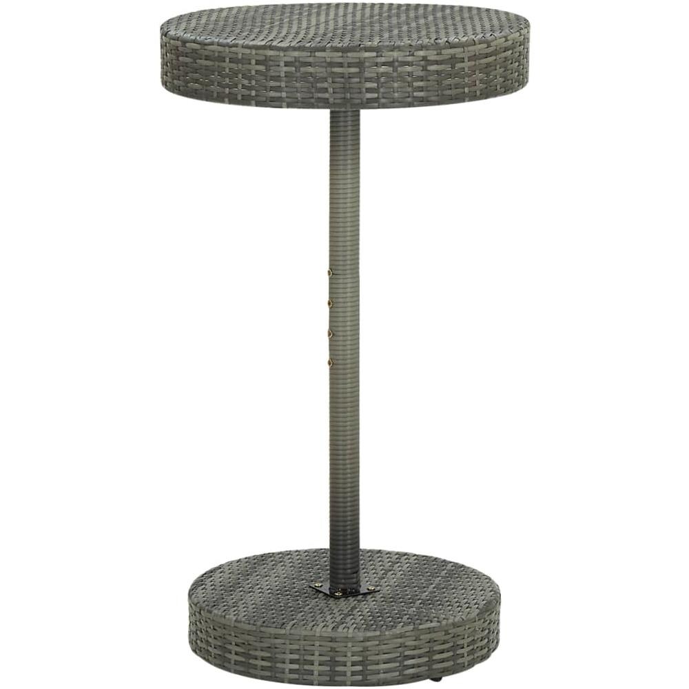 Set Bar Da Giardino 3 Pz Con Cuscini In Polyrattan Grigio - Foto 2