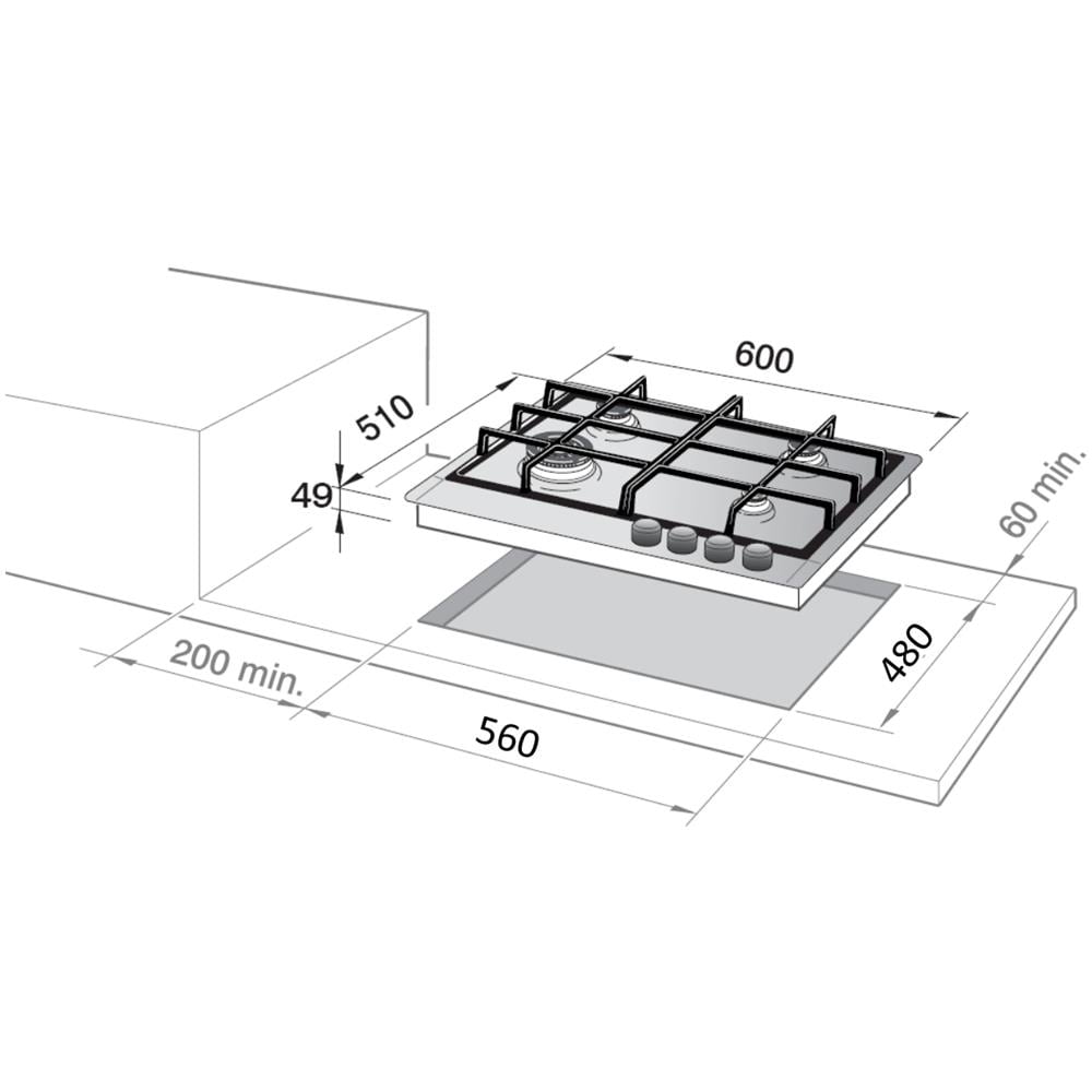 Delonghi Nsl460x Piano Cottura A Gas Da Incasso 4 Fornelli 60 Cm Silver - Foto 2